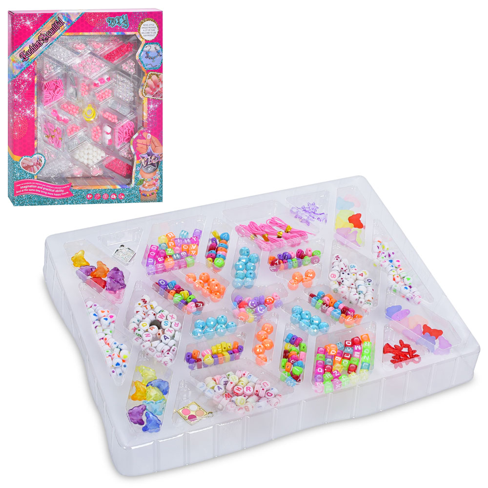 Набір для творчості 22126-27 намистини, нитки, підвіски, 2 види, кор., 33,5-27,5-3 см.