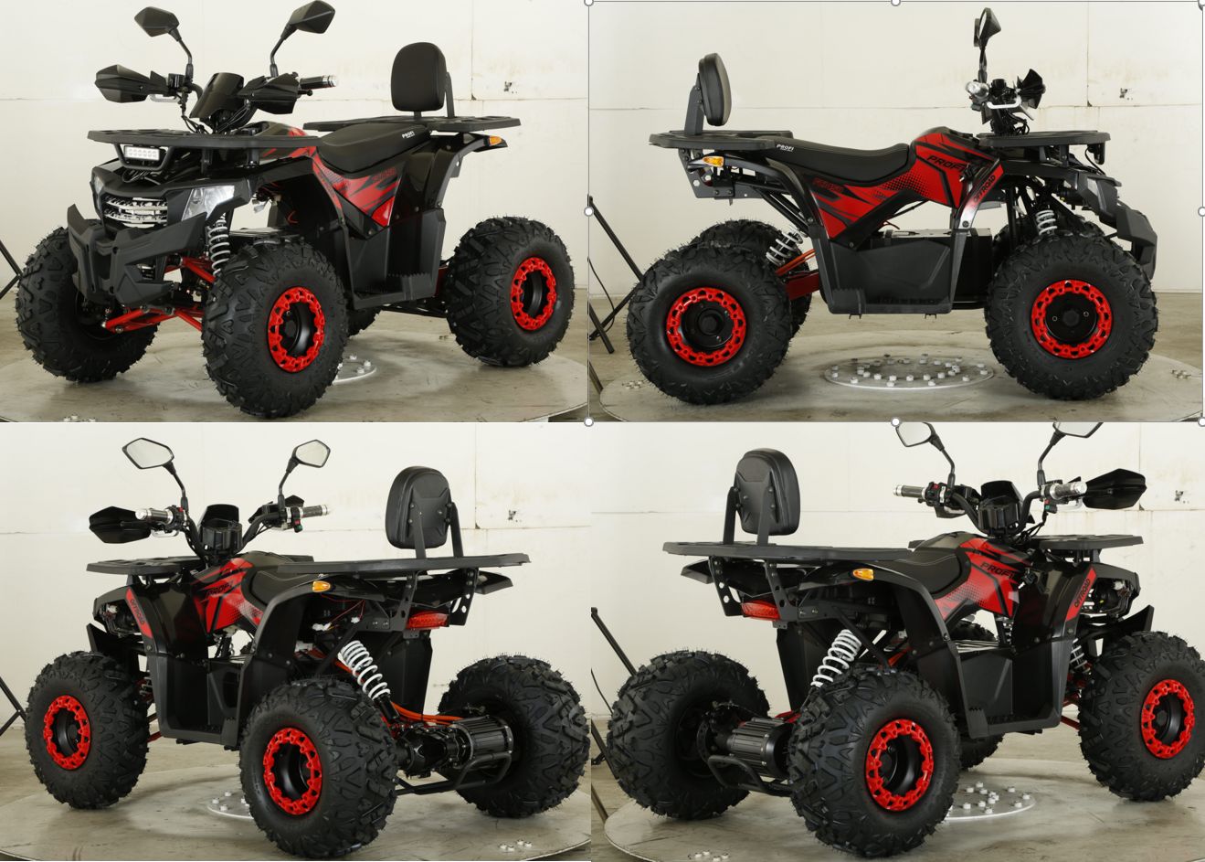 Квадроцикл HB-FC1450-2-3 мотор 1450W безщ, 5акум 12V/20AH,світло, до 50км/ч,до 82кг,чорно-червон.