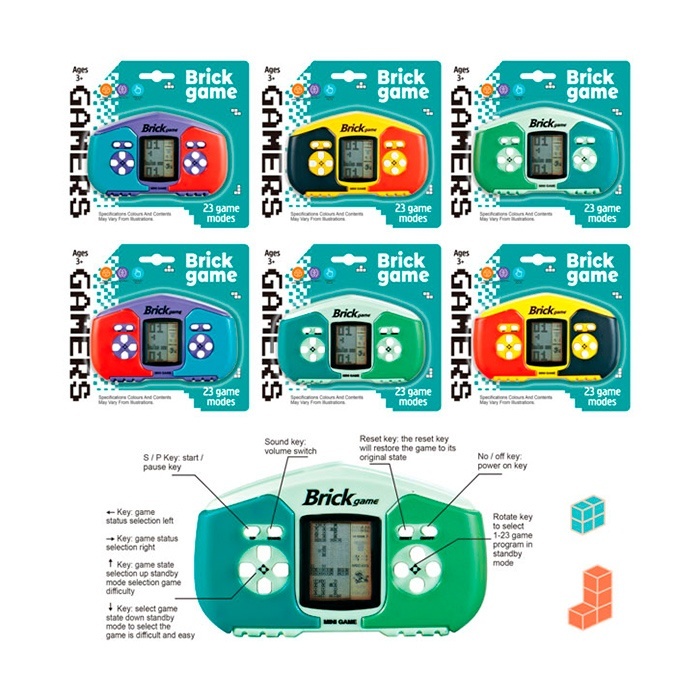 Тетрiс 158C-10 23в1, 6 кольорів, муз., бат., лист, 15,5-14-3 см.