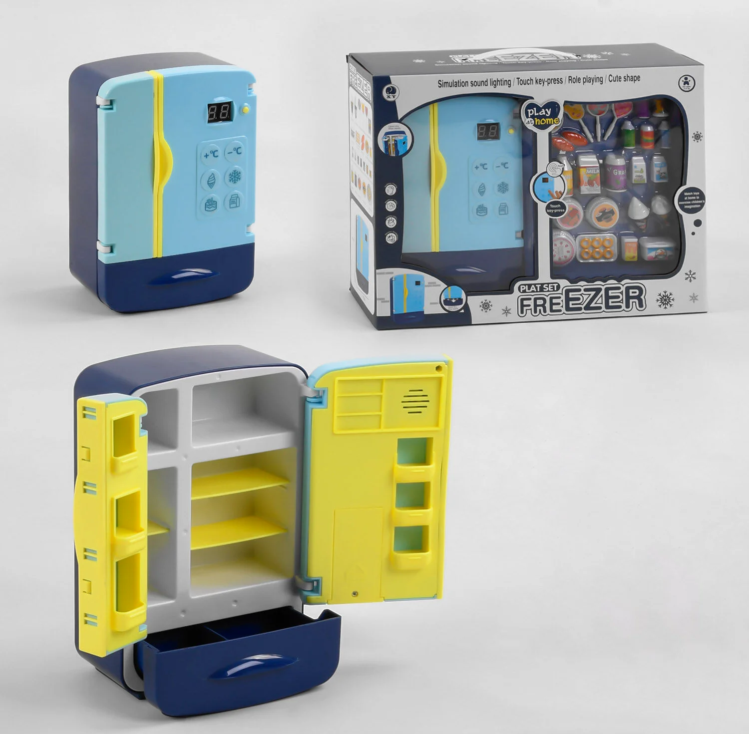 Фотография 1 товарной позиции интернет-магазина детских игрушек www.smarttoys.com.ua Холодильник AZ 130 (18) LED підсвічування, продукти, звук, в коробці