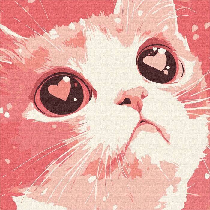 Набір для розпису по номерах "Закоханий кіт" 30х30см