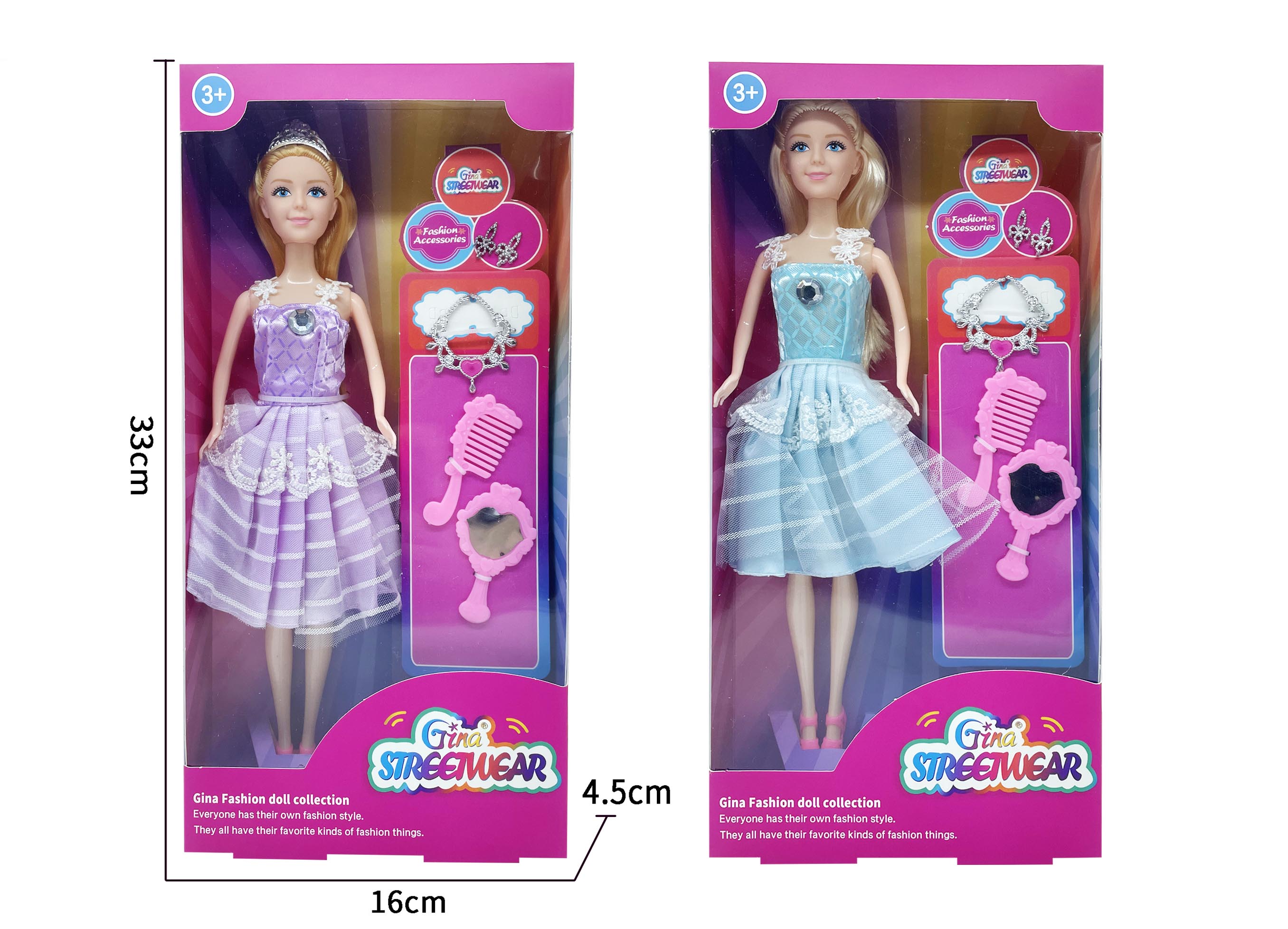Лялька GN4009-6 аксесуари, 2 кольори, кор., 16-33-4,5 см.