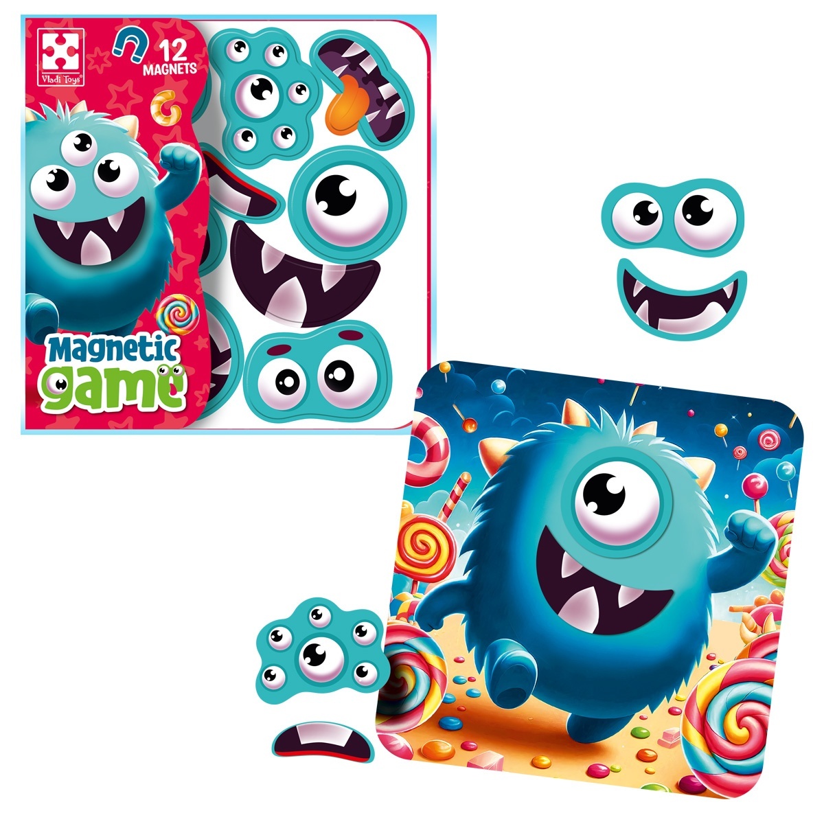 Гра розвиваюча Vladi Toys магнітна "Емоції Монстрика" VT3220-02 (укр)