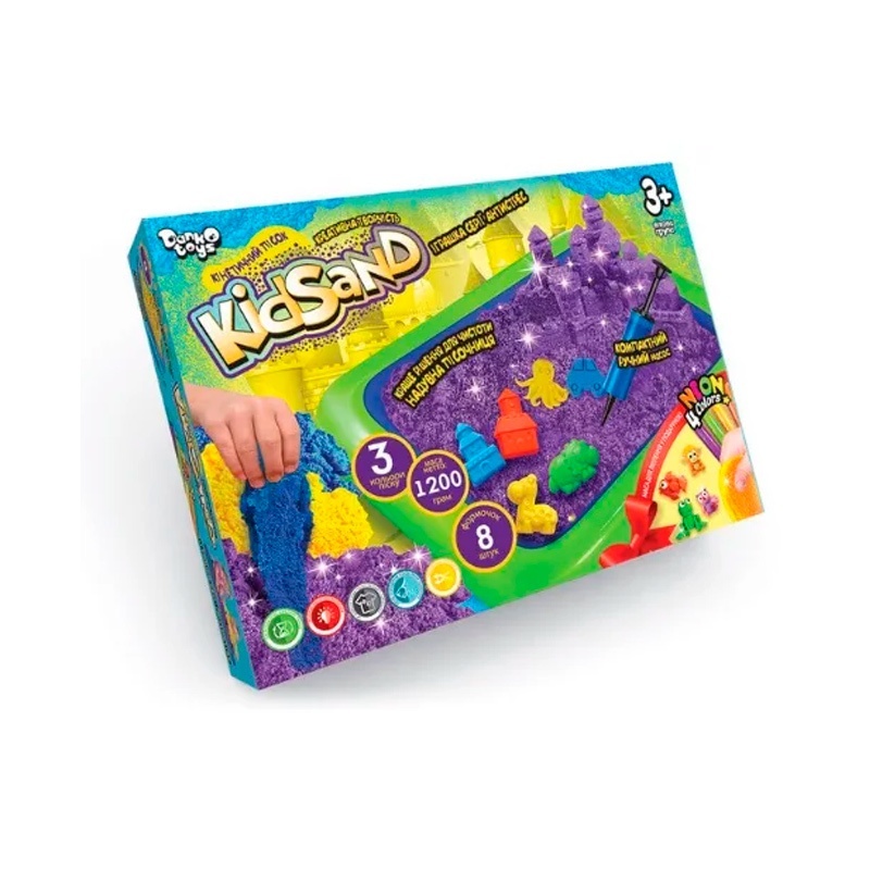 Набір креативної творчості "Кінетичний пісок"KidSand" 1200г+пісочниця укр. 