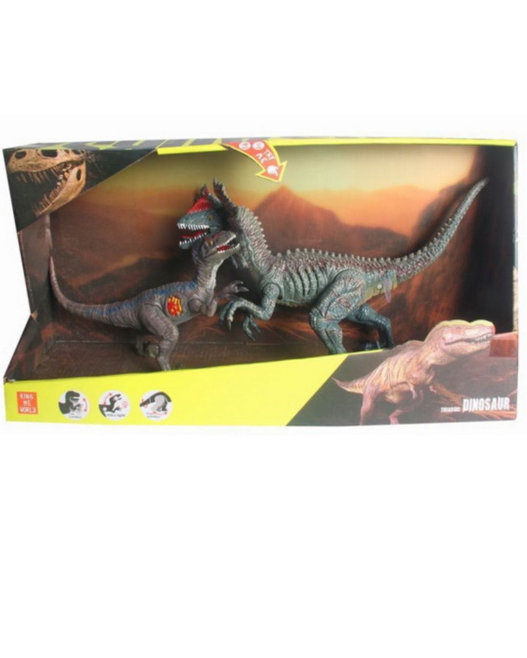 Динозавр 4401A-34 набір 2 шт., рухливі деталі, муз., світло, бат. (табл.), кор., 44-23-11 см.