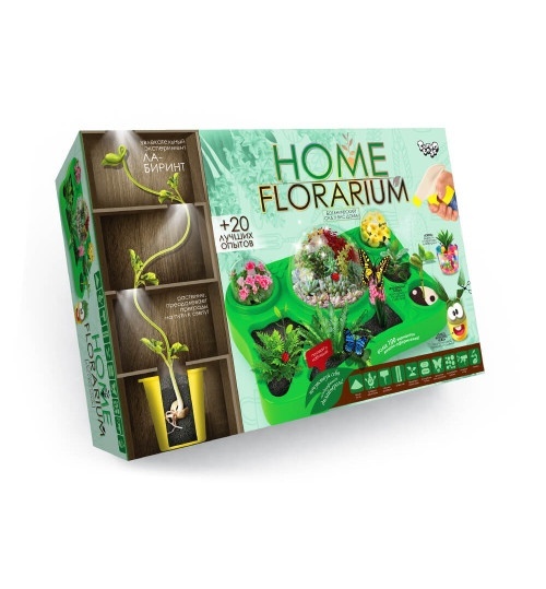 Безпечний освітній набір для вирощування рослин "HOME FLORARIUM" укр