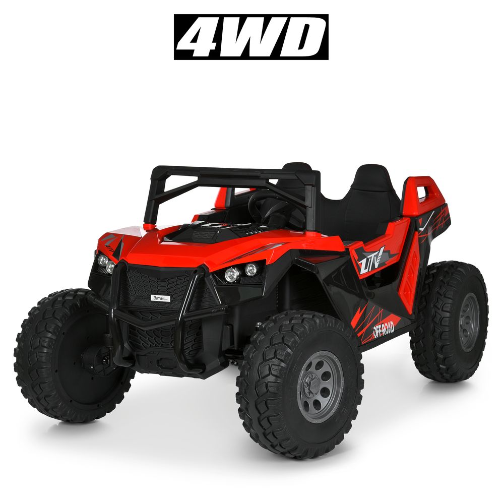 Джип M 6291EBLR-3(24V) 2,4G, 4мотори35W, 2акум12V7AH, MP3,USB,BT,EVA,TF, шкіра, світло,муз.,червоний