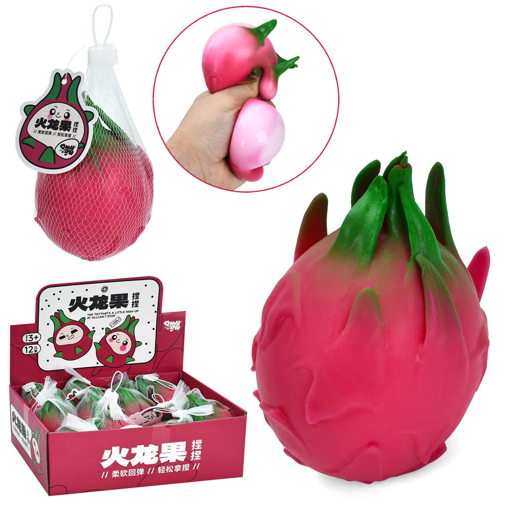 Іграшка MS 4709 питахайя, антистрес, борошно, сітка, 12 шт. в диспл., 27-20-9,5 см.