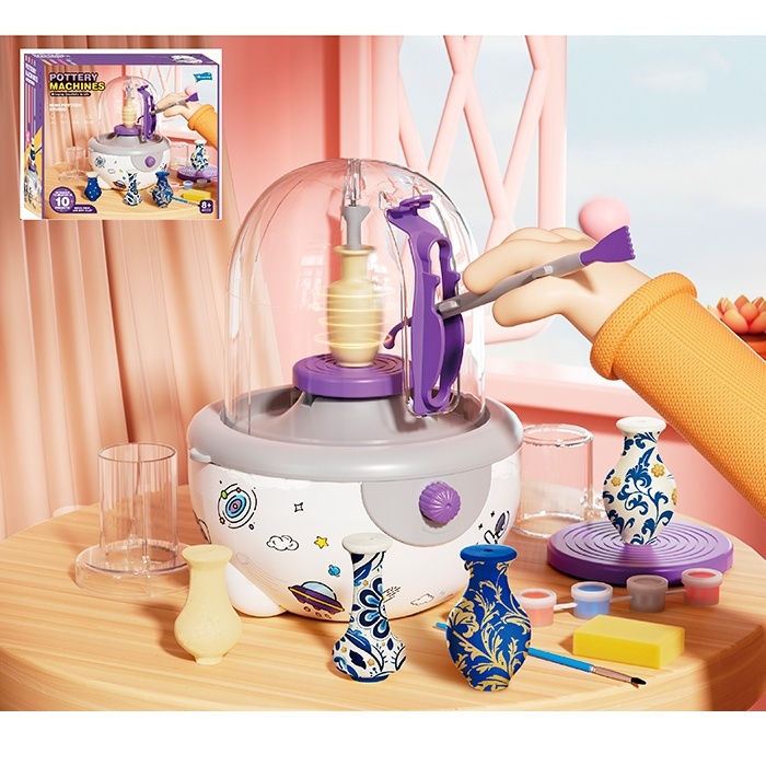 Набір для творчості 1005C гончарне коло/гончарний круг,регул.швидкості, педаль,глина,іфарби,USB,кор.