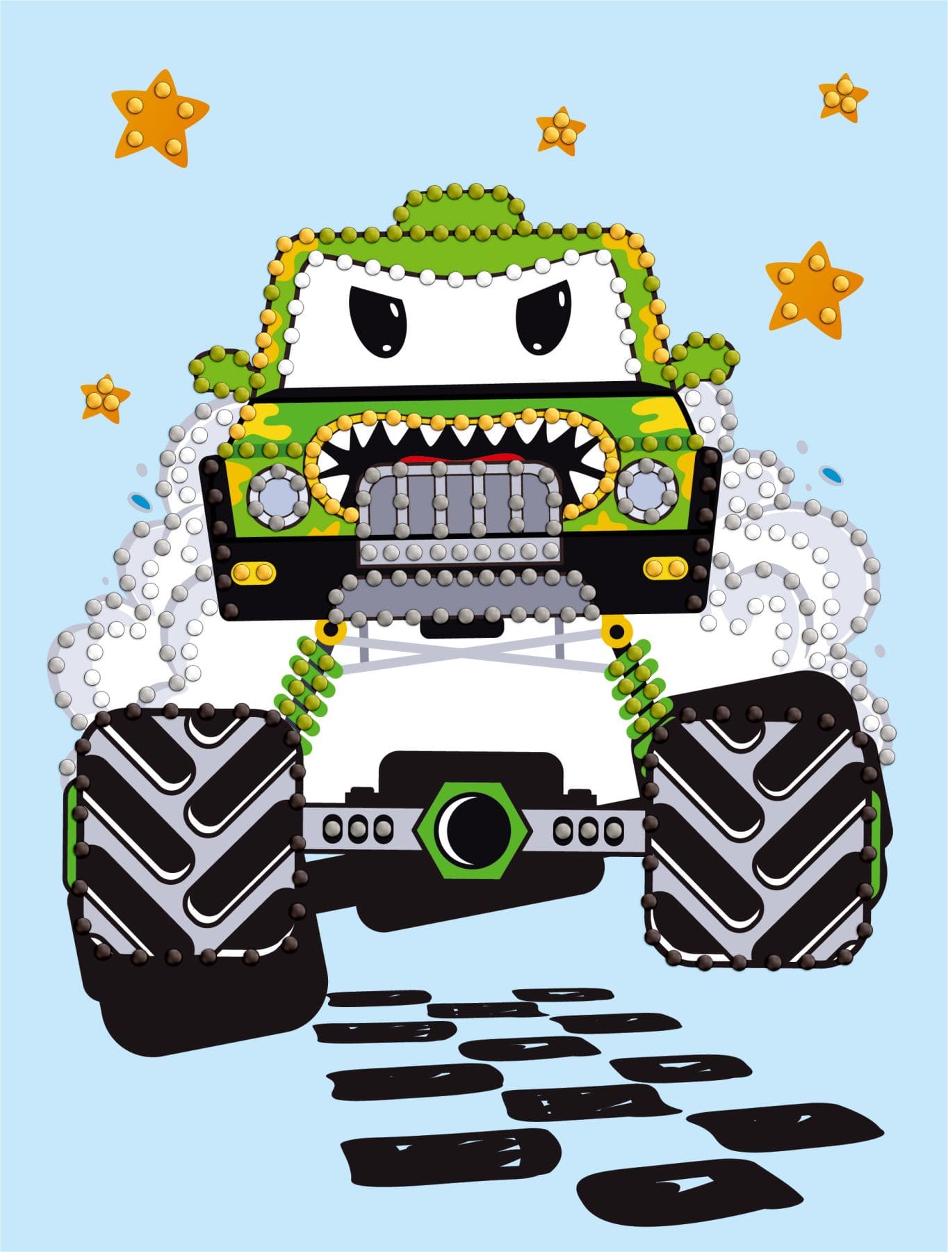 Набір з алмазною мозаїкою (вибірковою) "Машинка зелена" 15x20см