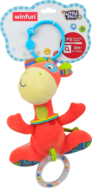 Підвіска на коляску 0117-NI WinFun  жираф (брязкальце, прорізув., шарудіння), плюш., лист