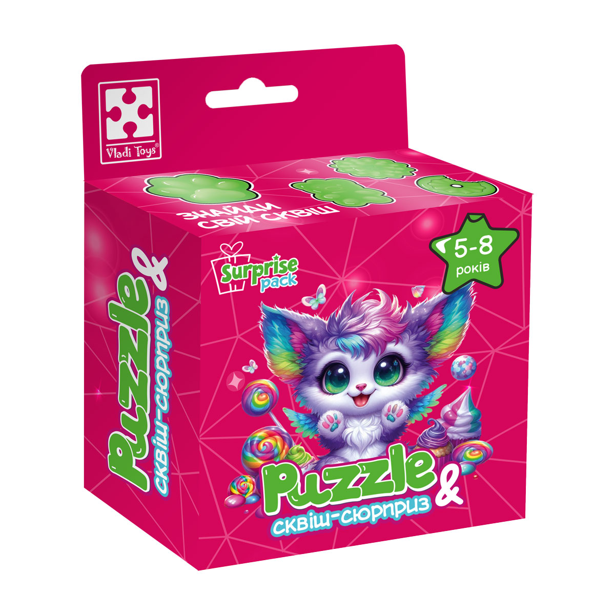 Гра розвиваюча пазли із сюрпризом "Кольорове кошеня" VT8030-12(укр)