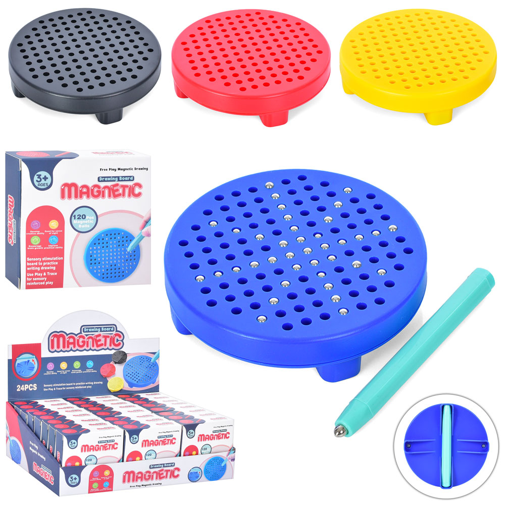 Дощечка 288-15 магнітні кульки 120 шт.,  24 шт. (4 кольори) в диспл., кор., 31-22-11см.