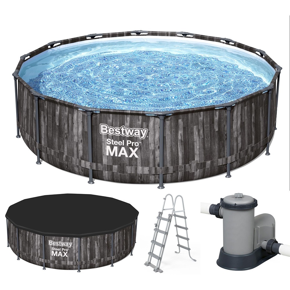 Басейн BW 5614Z круглий, фільтр-насос, драбина, чохол, 427-107 см.