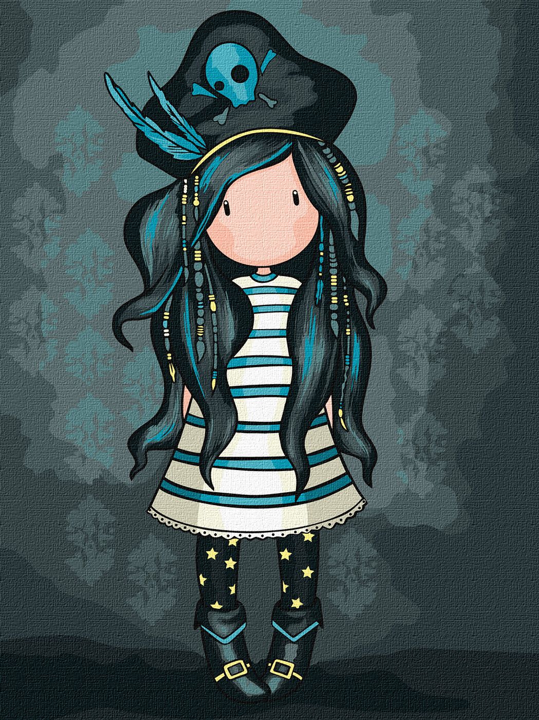 Набір для розпису по номерах для дітей "Black Pearl Santoro Gorjuss Collection" 30х40см