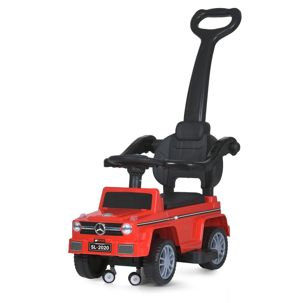Каталка-толокар M 5043L-3 батьків. ручка, шкір. сидіння, муз., світло, червоний.