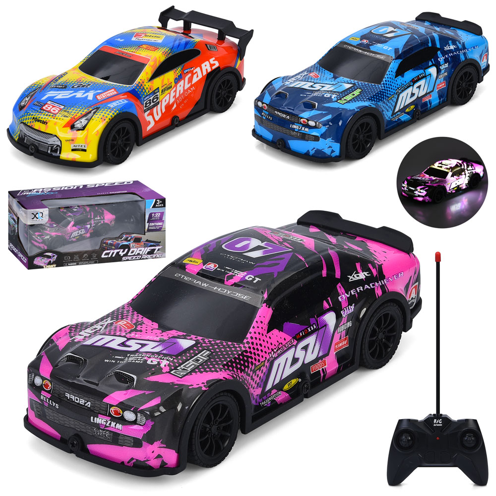 Машина 666-138-139P радіокер., 19см, 1:22, світло, корпус не б'ється, гум. колеса, 2 види бат.,кор.