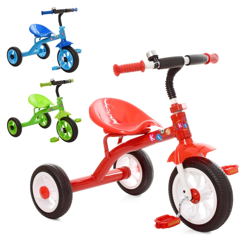 Фотография 1 товарной позиции интернет-магазина детских игрушек www.smarttoys.com.ua Велосипед M 3252 3 колеса EVA, 3 кольори (блакитний, червоний, зелений), д72-ш47-в65см.