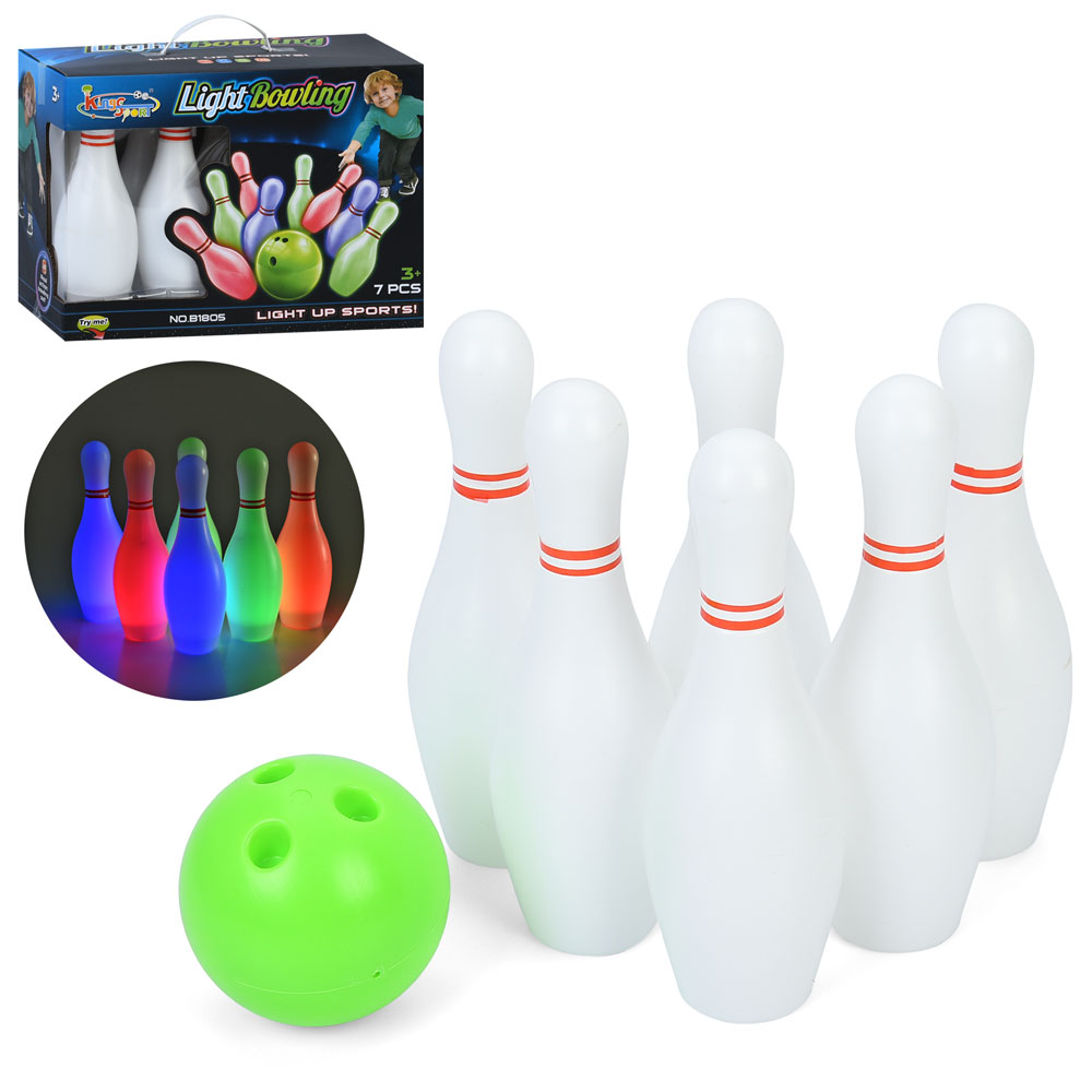 Боулінг MR 1548 кеглі, світло, 6шт., куля, бат.(табл), кор., 33-24-17 см.