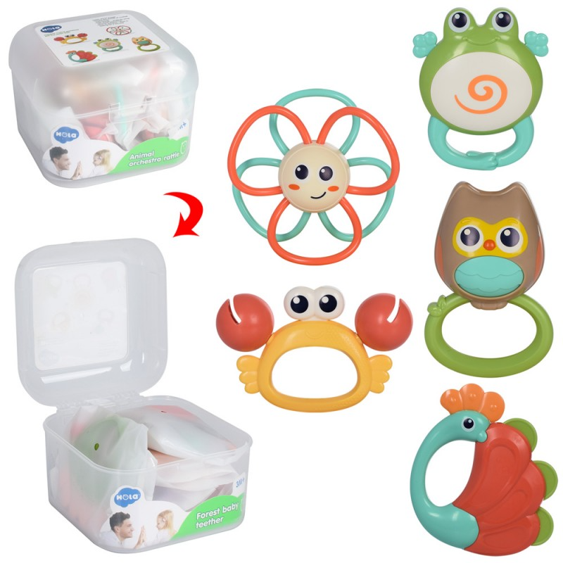 Брязкальце  E318B 5шт., пласт.ящик, 14,5-15,5-10,5см.