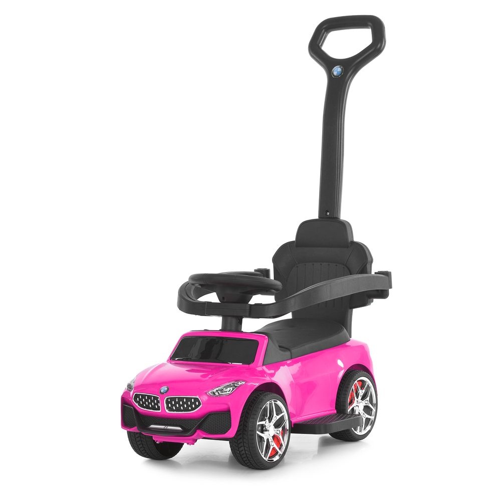 Каталка-толокар M 6253EL-8 бат.ручка, муз, світло, шкіра, підсклянник, MP3, BLUETOOTH, рожевий