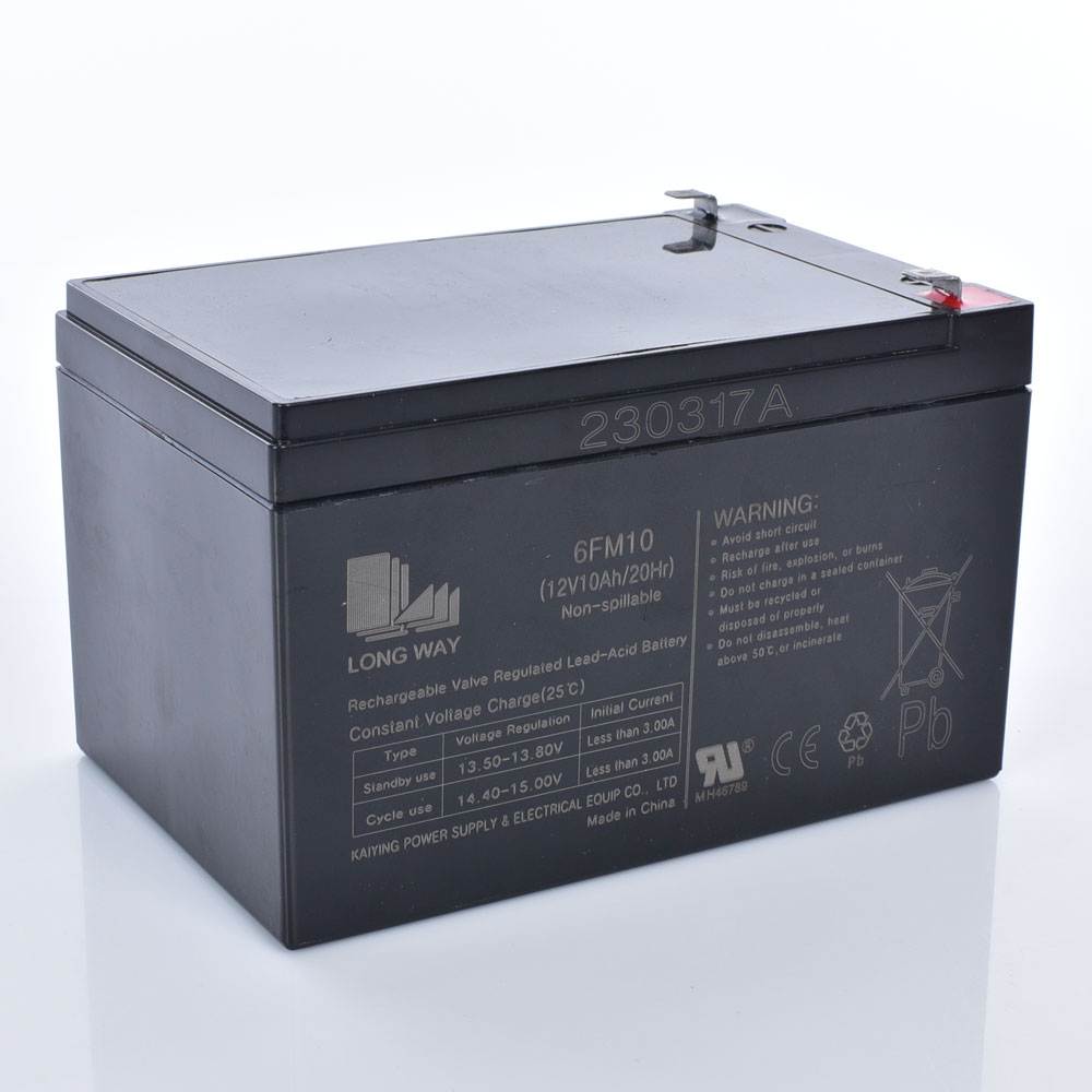 Батарея 12V10Ah-BATTERY универсальна, 12V10Ah, 2023г, Long Way, 15,3-10-9,5 см.