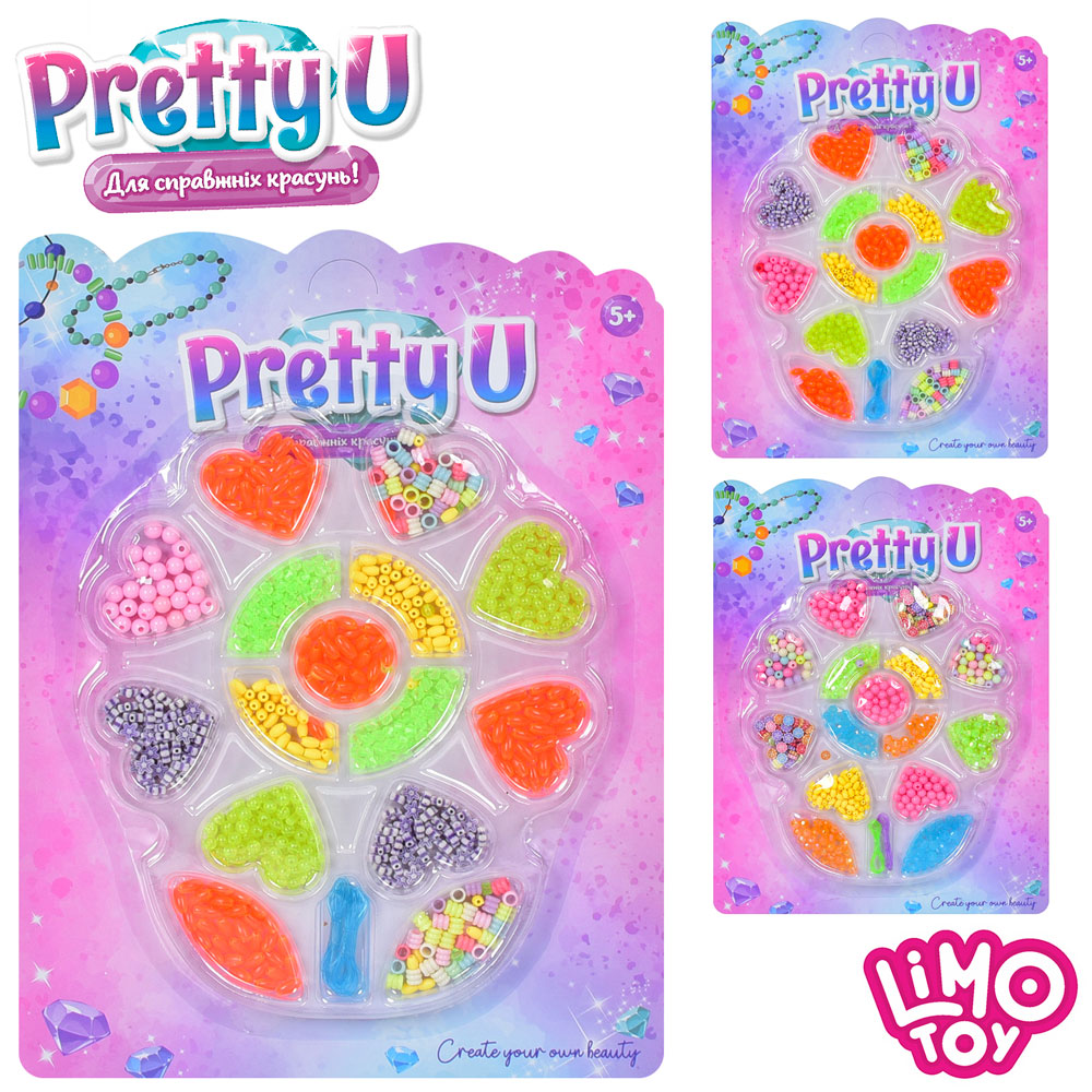 Бісер M 5682 UA намистини, нитки, мікс видів, лист, 38-28,5-2 см.