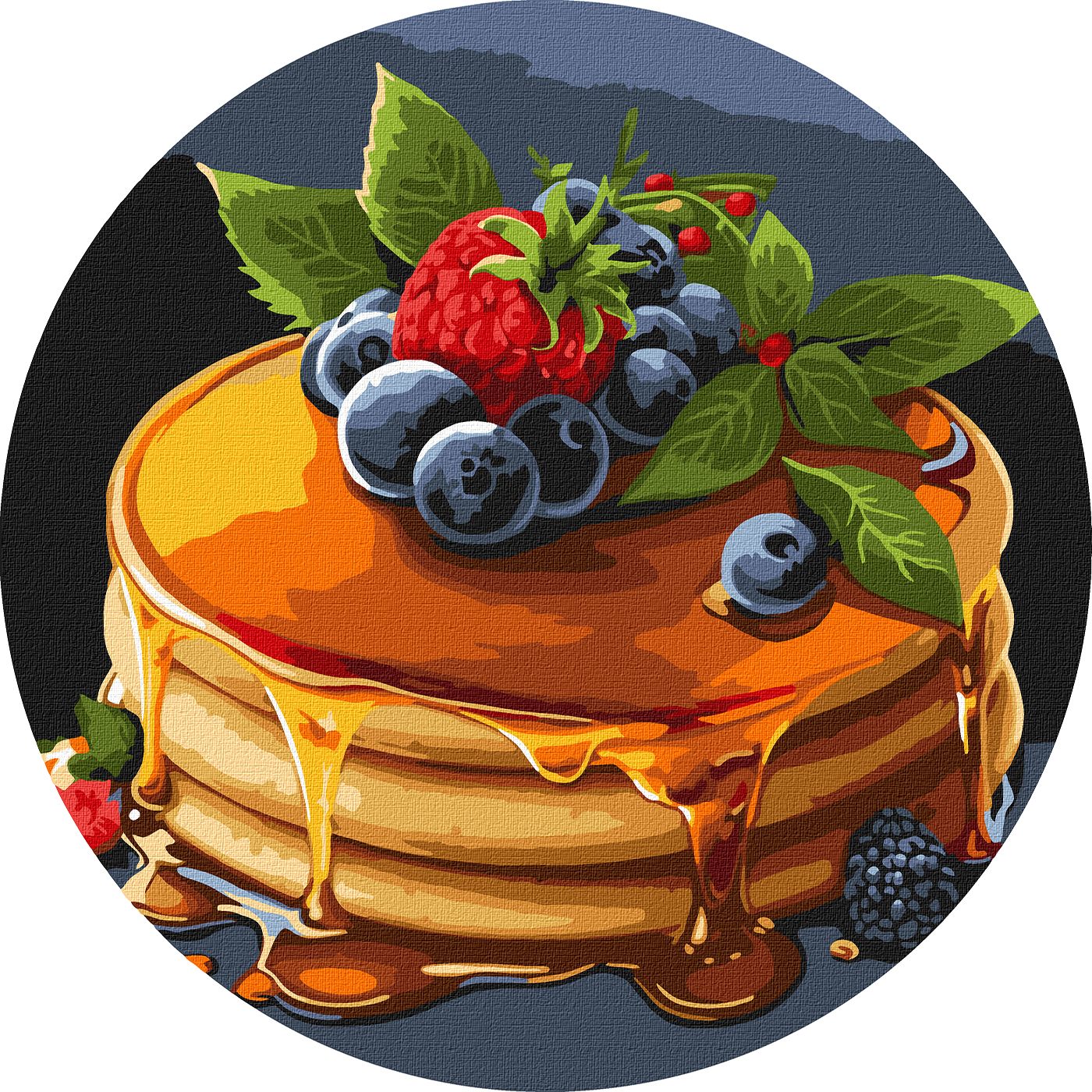 Набір для розпису по номерах. "Апетитні панкейки" d29см