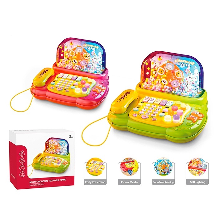 Телефон YL78931 рухливе колесо, пінопластові кульки,2 кольори,муз.(англ),світло,бат.,кор..23,5-21,5