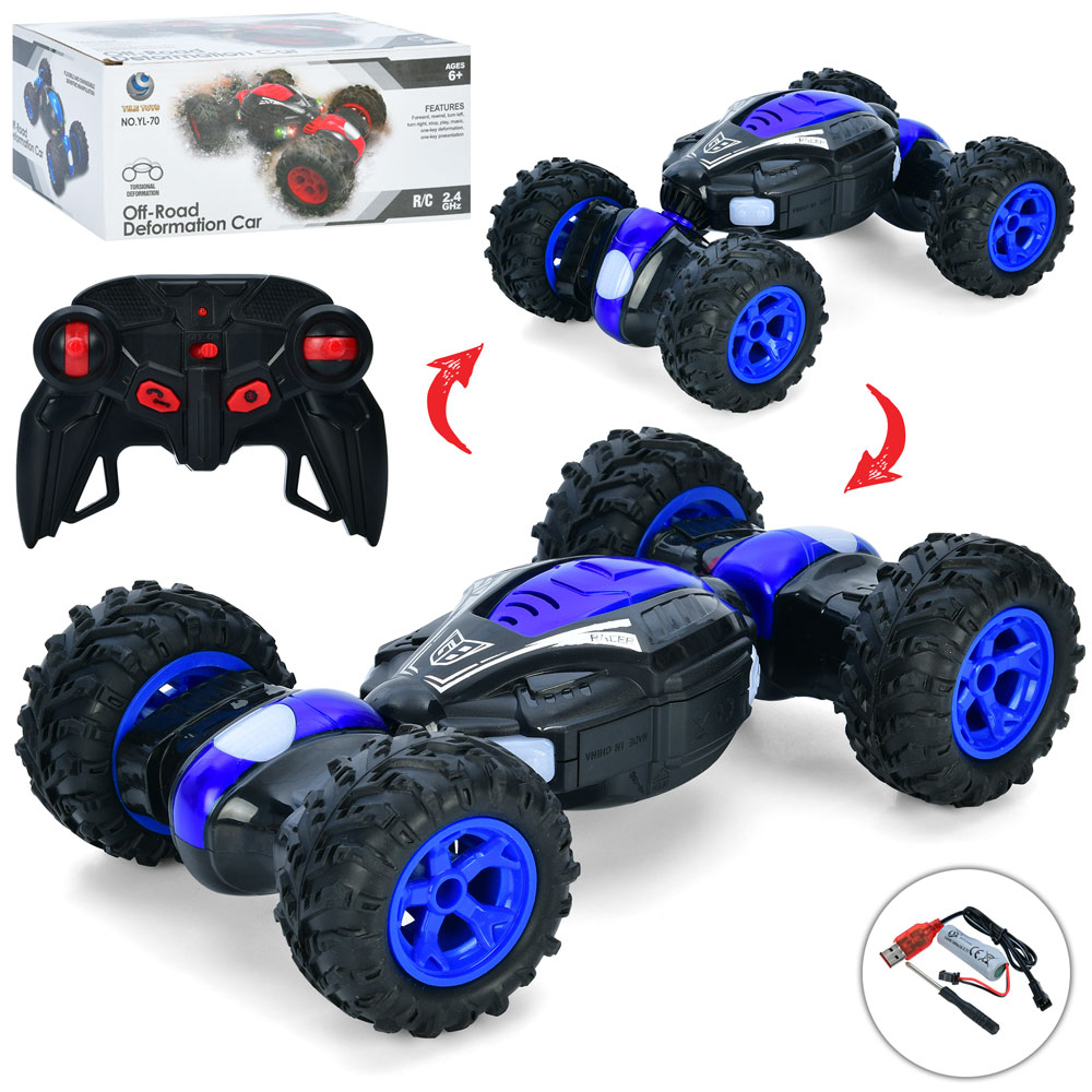 Машинка YL-70 радіокер.2, G, акум., USB, змінює форму, гумові колеса, 2 кольори, кор., 29-19,5-11 см