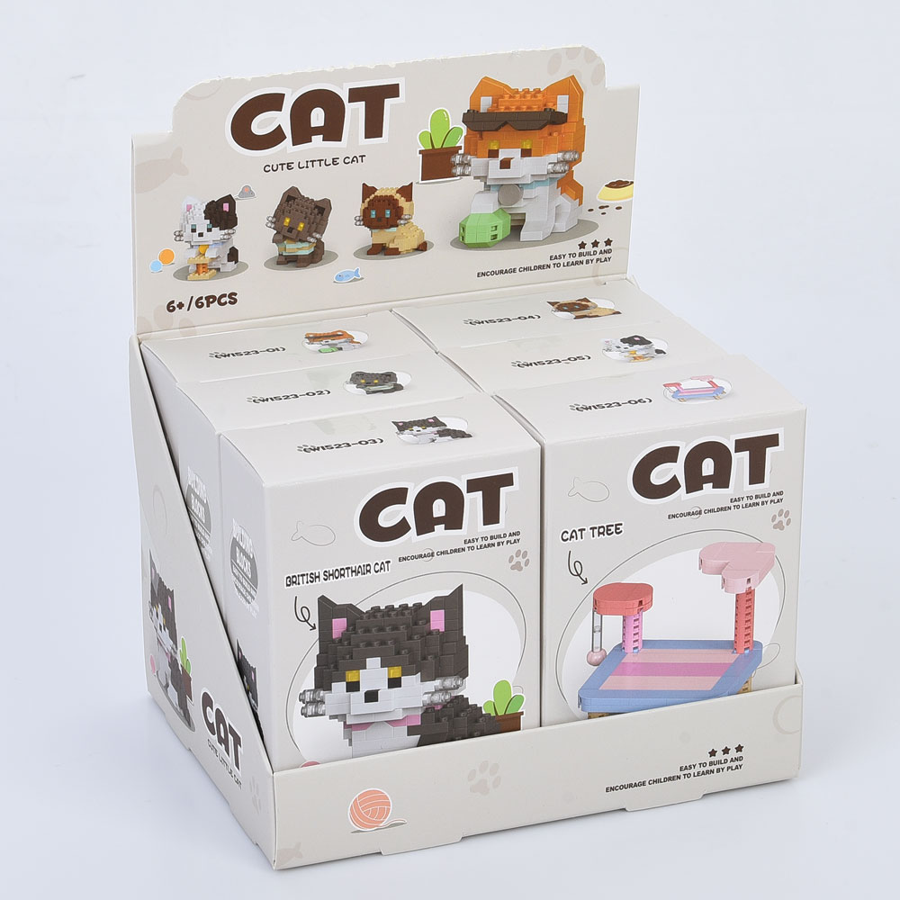 Конструктор W1523кіт, від 126дет, 6видів (1вид-столик), в кор-ці, 6шт в дисплеї, 16,5-11,5-13см