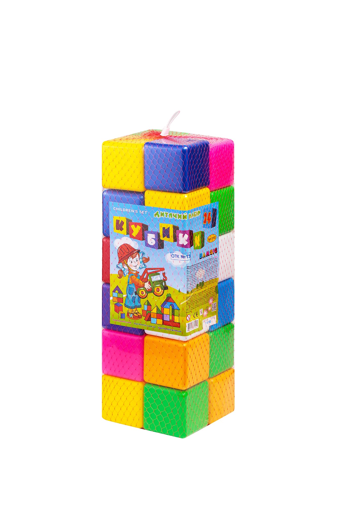 Кубики кольорові 24шт (51*17*17см) 111/3 у сітці Бамсік