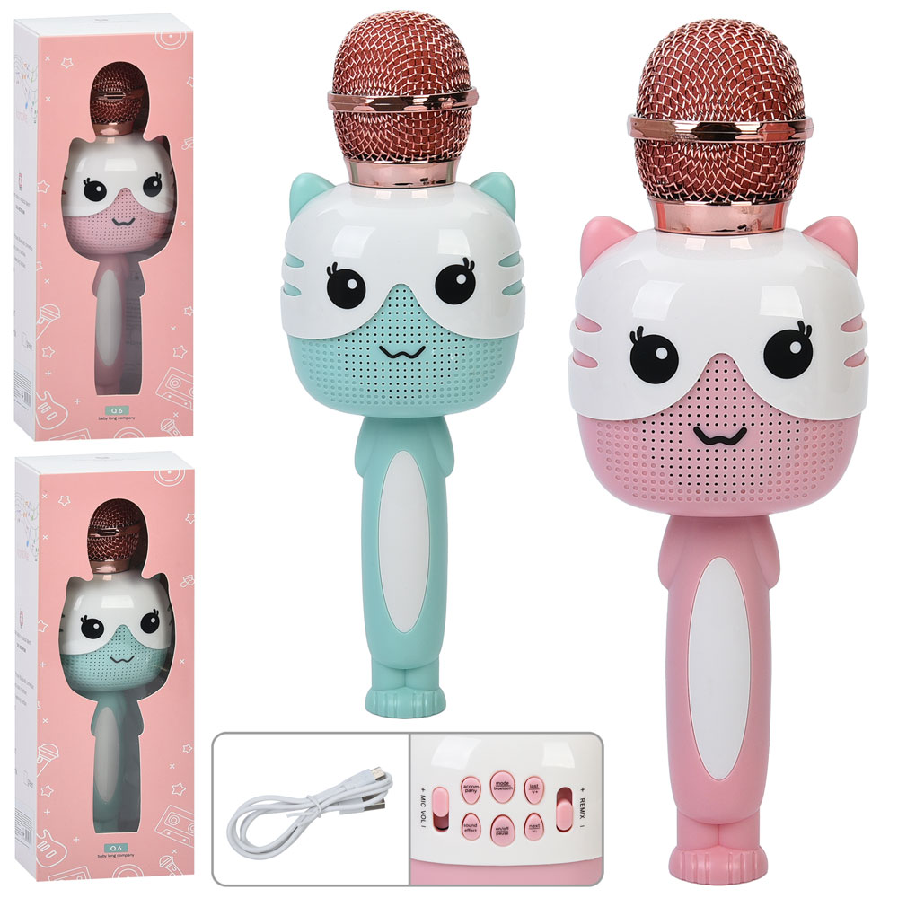 Мікрофон SMT 0021 (20шт) 25см, акум, музика, Bluetooth, регулятор гучності, TFслот, MP3, USBзарядне, 2 кольори, в кор-ці, 27,5-10-9см