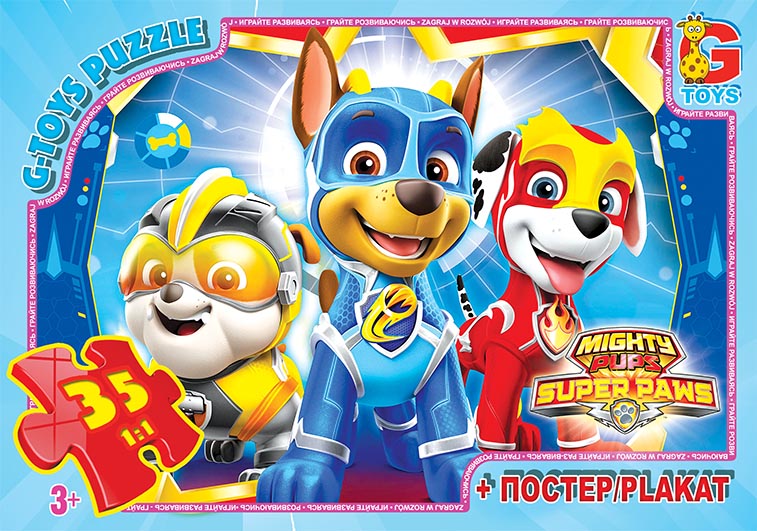 PW0866 Пазли ТМ "G-Toys" із серії "Paw Patrol" (Цуценячий патруль), 35 ел.
