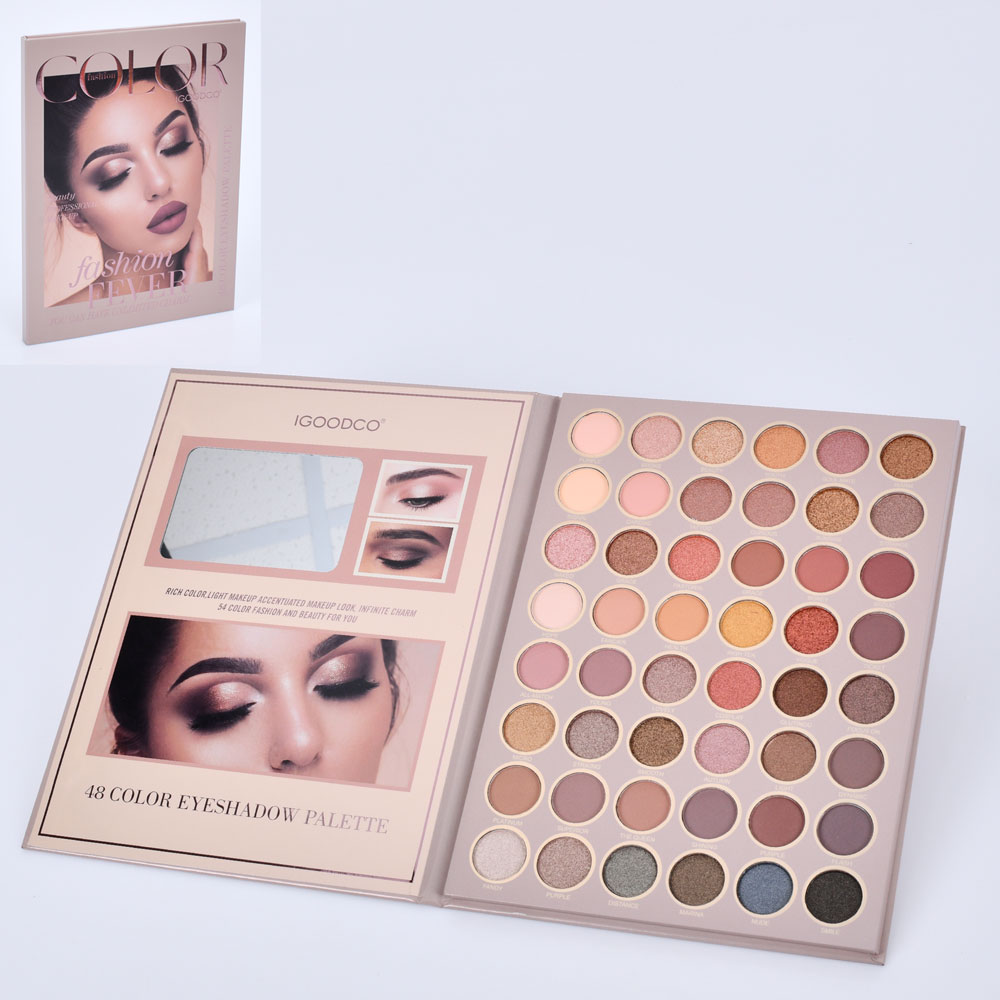 Косметика IG3056 тіні, палетка (48 кольорів), дзеркало, кул., 18-24-1,5 см.