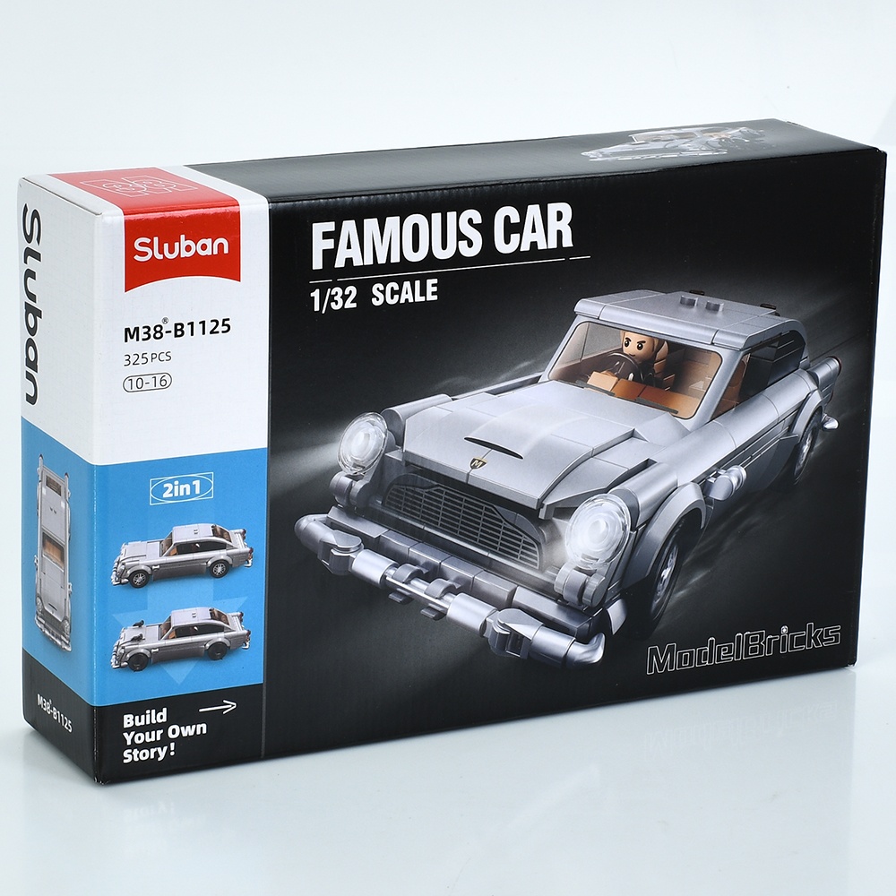 Конструктор SLUBAN M38-B1125 машинка 1:32, 2в1, фігурка, 325 дет., кор., 30-19-7 см.