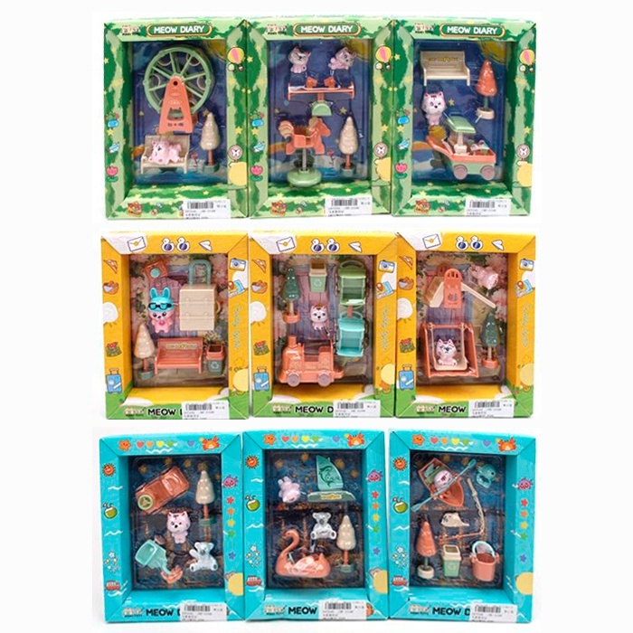 Фігурки для гри HY-111-12-13AE тварина, парк розваг, транспорт, 9 видів, кор., 15-20-3 см.