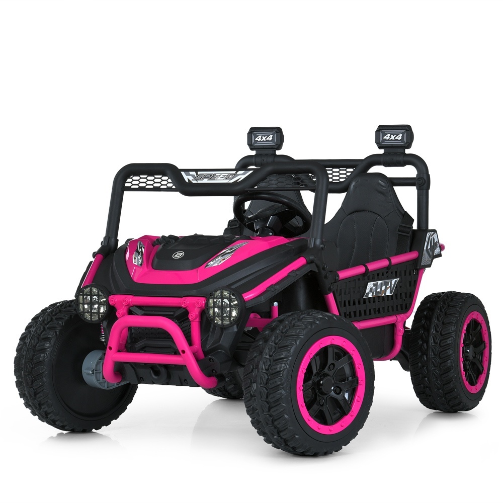 Джип M 6208EBLR-8(24V) 2,4 радіокер.,1акум.24V10AH,4 мот.45W,MP3,USB,EVA,TF,шкiра,муз,свiтло,рожевий