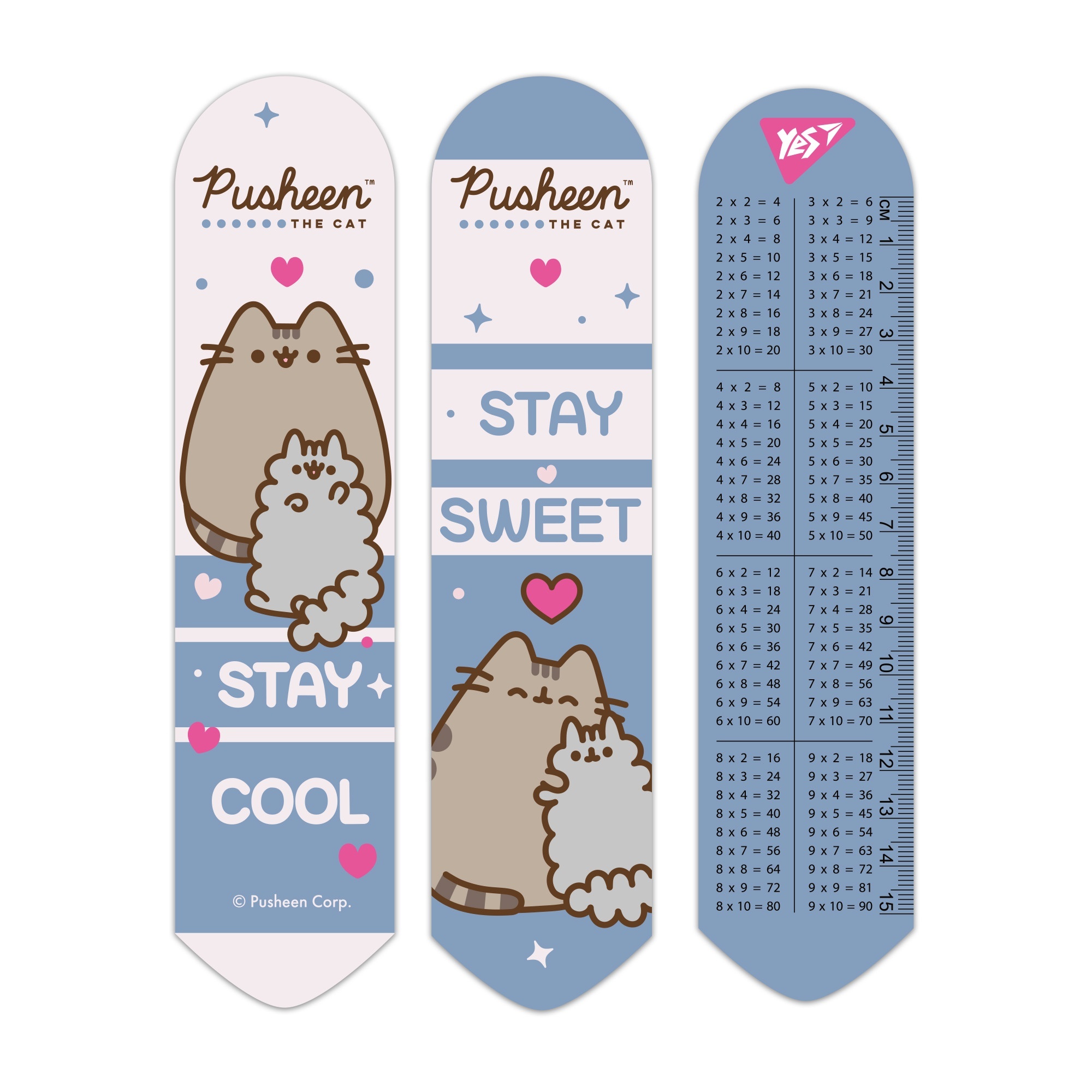 Закладка 2D Yes "Pusheen", рожево-блакитний