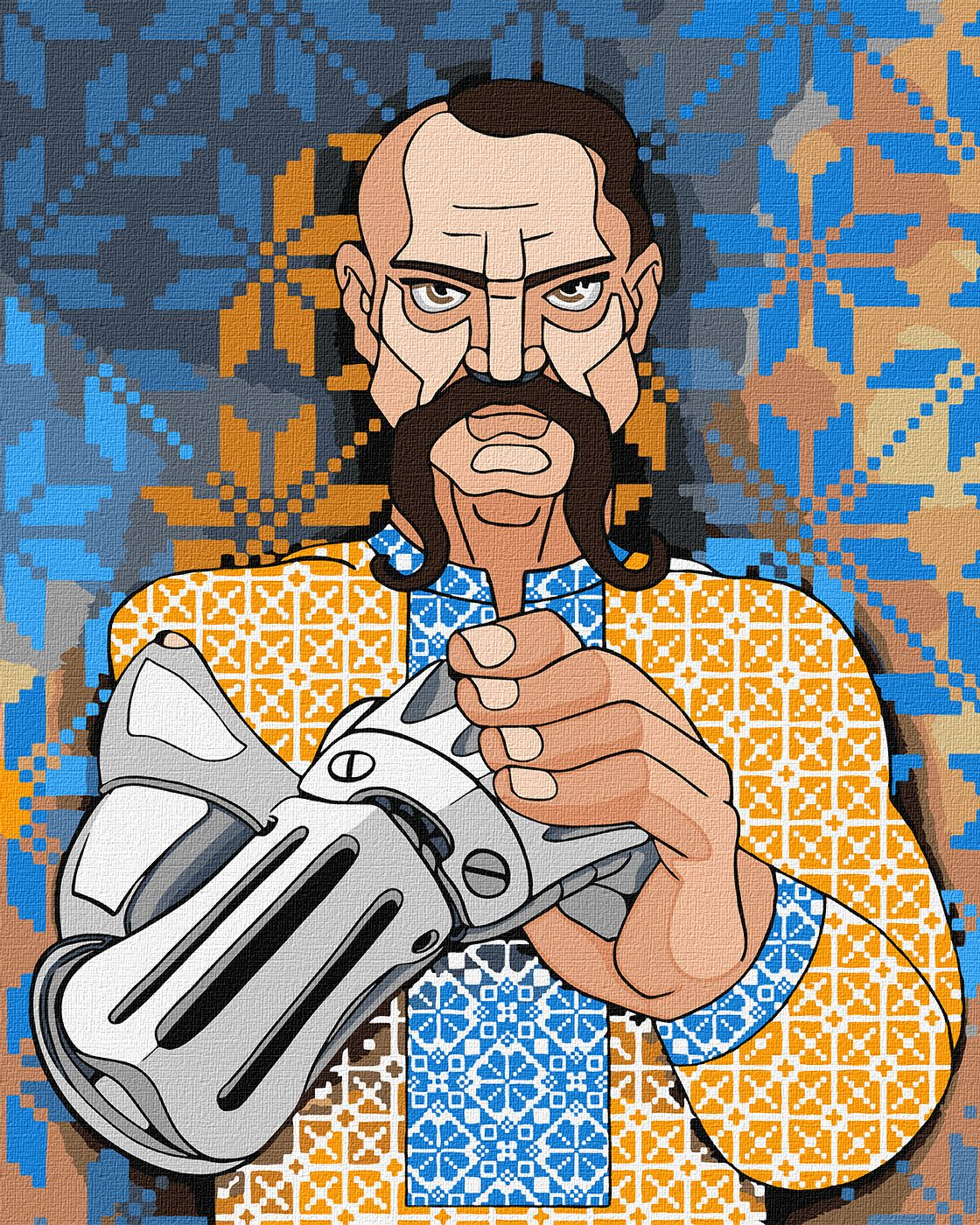 Набір для розпису по номерах. Люди "Український кіборг" 40х50см