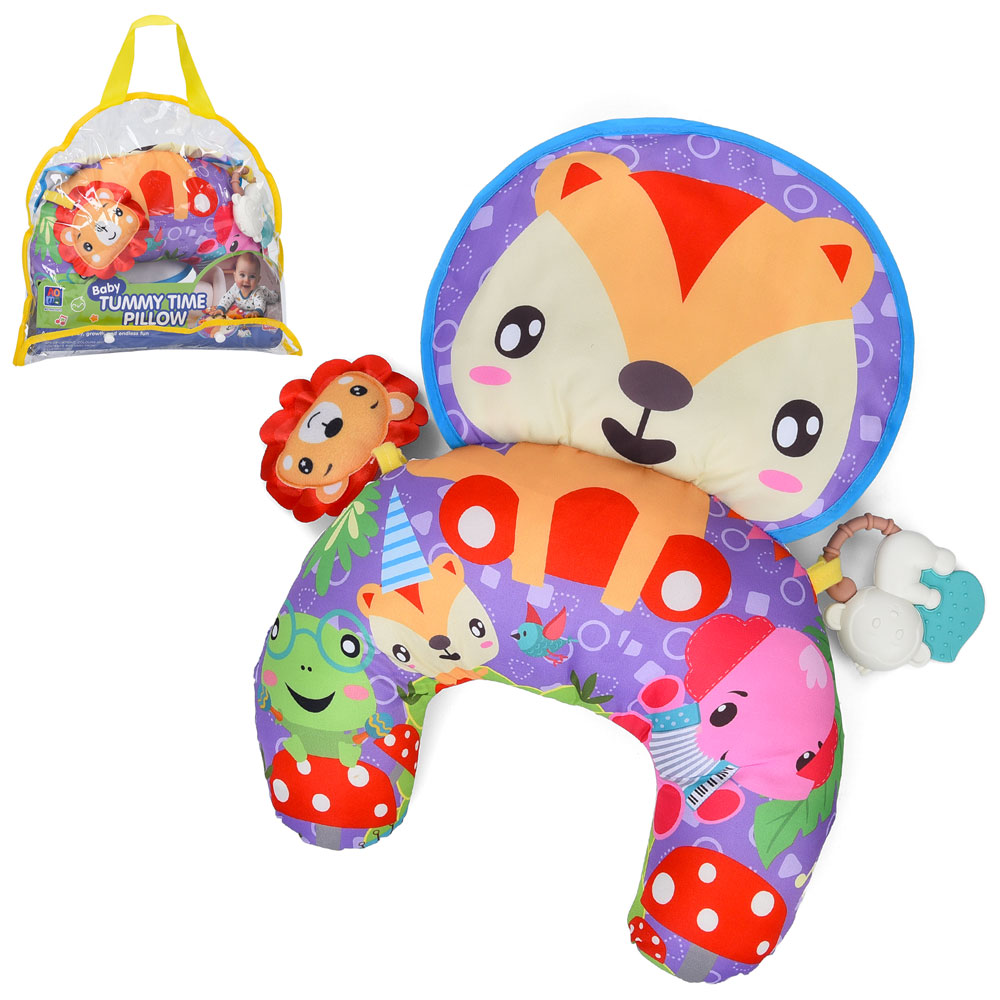 Килимок для немовляти 918-9986 (12шт) 45-31см, 2в1(подушка 31-23см), підвіски 2шт (лев-пискавка, мавпа-брязкальце+прорізувач), у сумці, 32-30-9см
