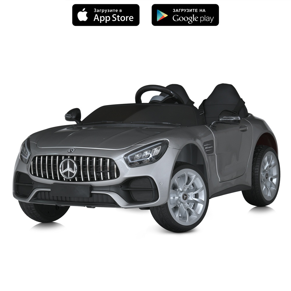 Машина M 5838EBLRS-11 радіокер. 2,4G,4мот.25W,2акум.12V5AH,BT,MP3,USB,TF,EVA,муз.,світло,шкіра,сірий