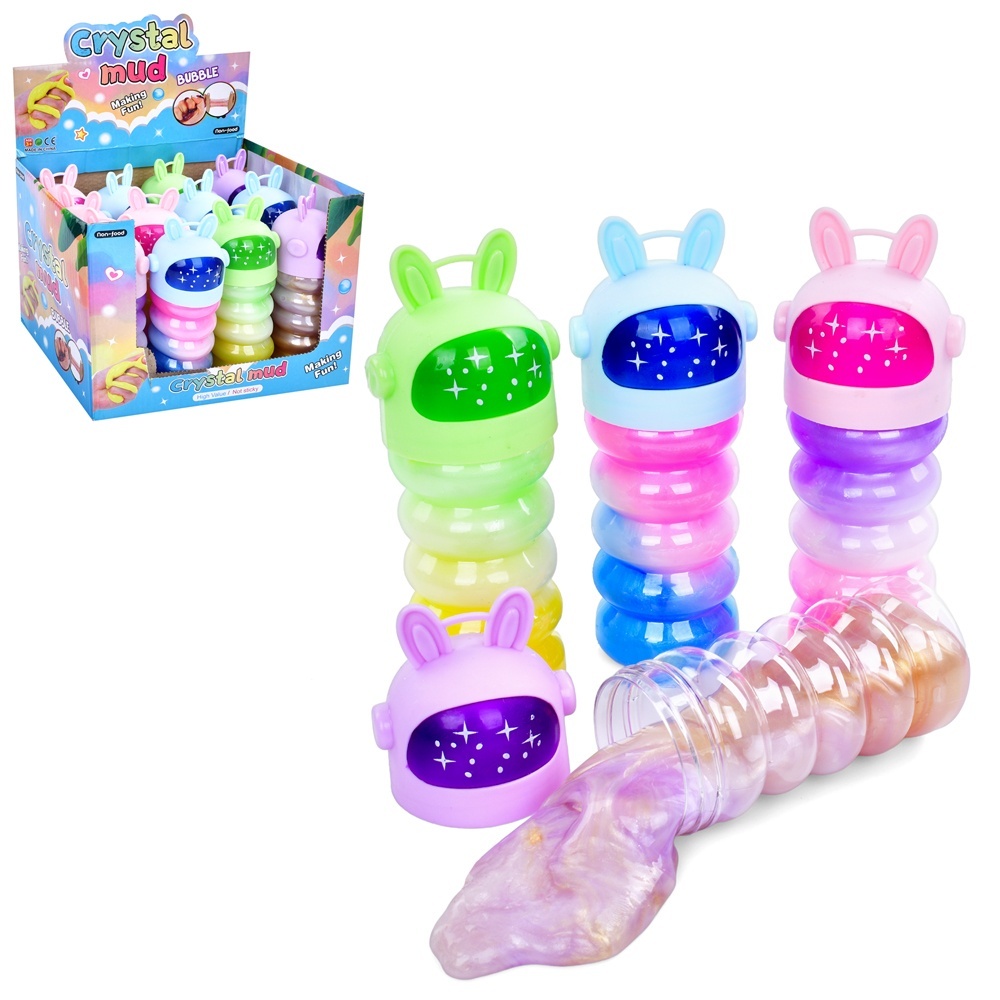 Лизун MK 5214 желейний, веселка, колба, 12 шт. (6 кольорів) в диспл., 22,5-16-16,5 см.