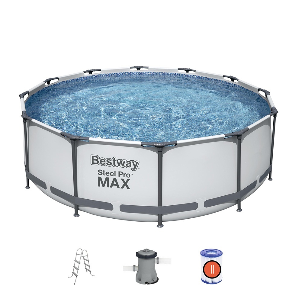 Басейн каркасний BW 56418 круглий, фільтр-насос, сходи, ремкомплект, кор., 366-100 см.