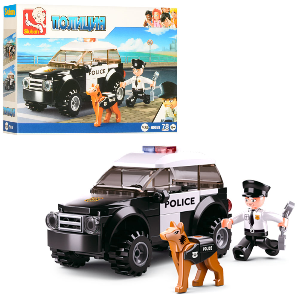 Конструктор SLUBAN M38-B0639 "Police": машина, фігурка, собака, 78 дет.