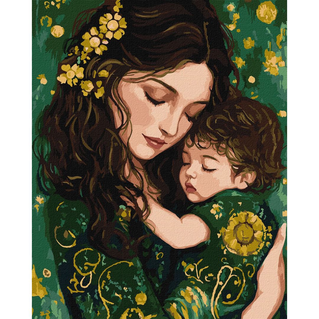 Набір для розпису по номерах "Тендітні обійми з фарбами металік" 40х50см