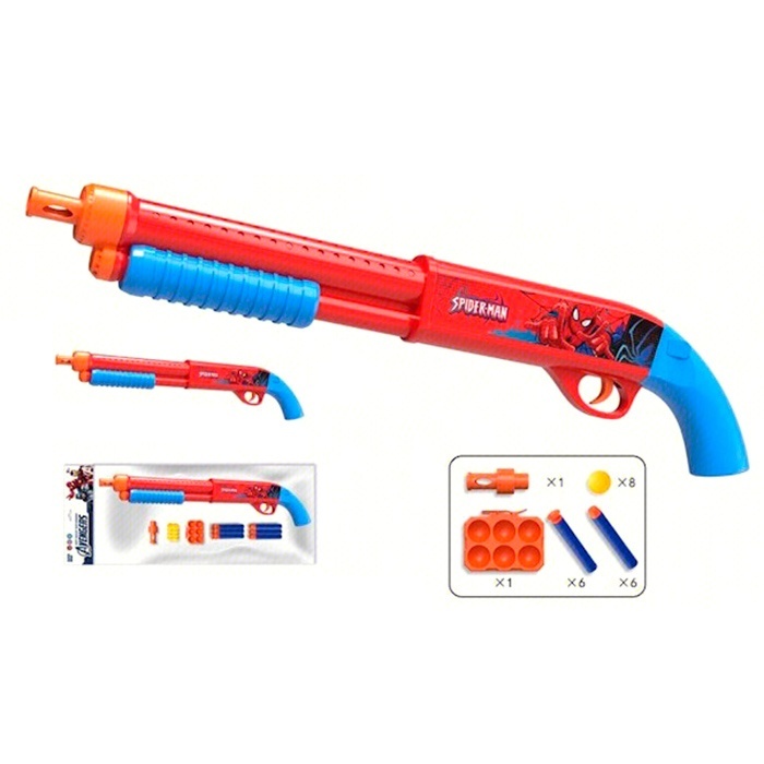 Рушниця 1119-1 3в1 (м'які кулі 6 шт., м'які кулі-присоски 6 шт., м'які кульки 8 шт.),кул.,15-59-6см.