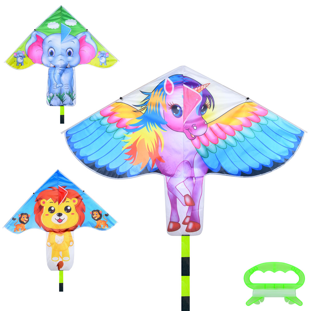 Повітряний змій MR 1160 ширина 120 см., довжина 86 см., хвіст 94 см., 3 види, кул., 7,5-77-1,5 см.