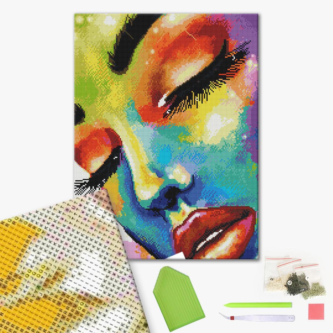 Алмазна мозаїка: Жінка в барвах 40х50