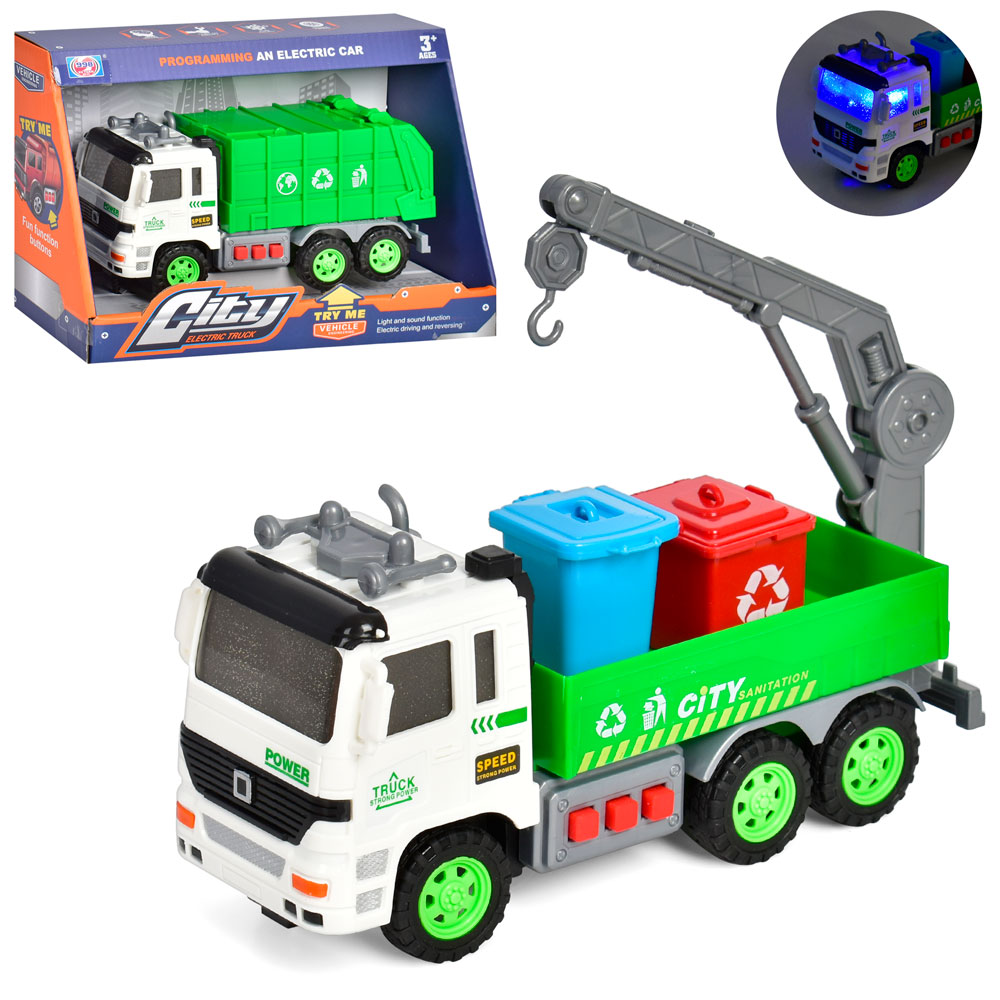 Сміттєвоз 998-43EL інерц., їздить, 2 види, муз., світло, бат., кор., 25-18-10см.
